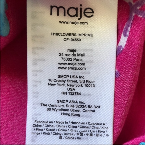 NWT Maje Clowers Floral Print Button down Blouse - Picture 7 of 7